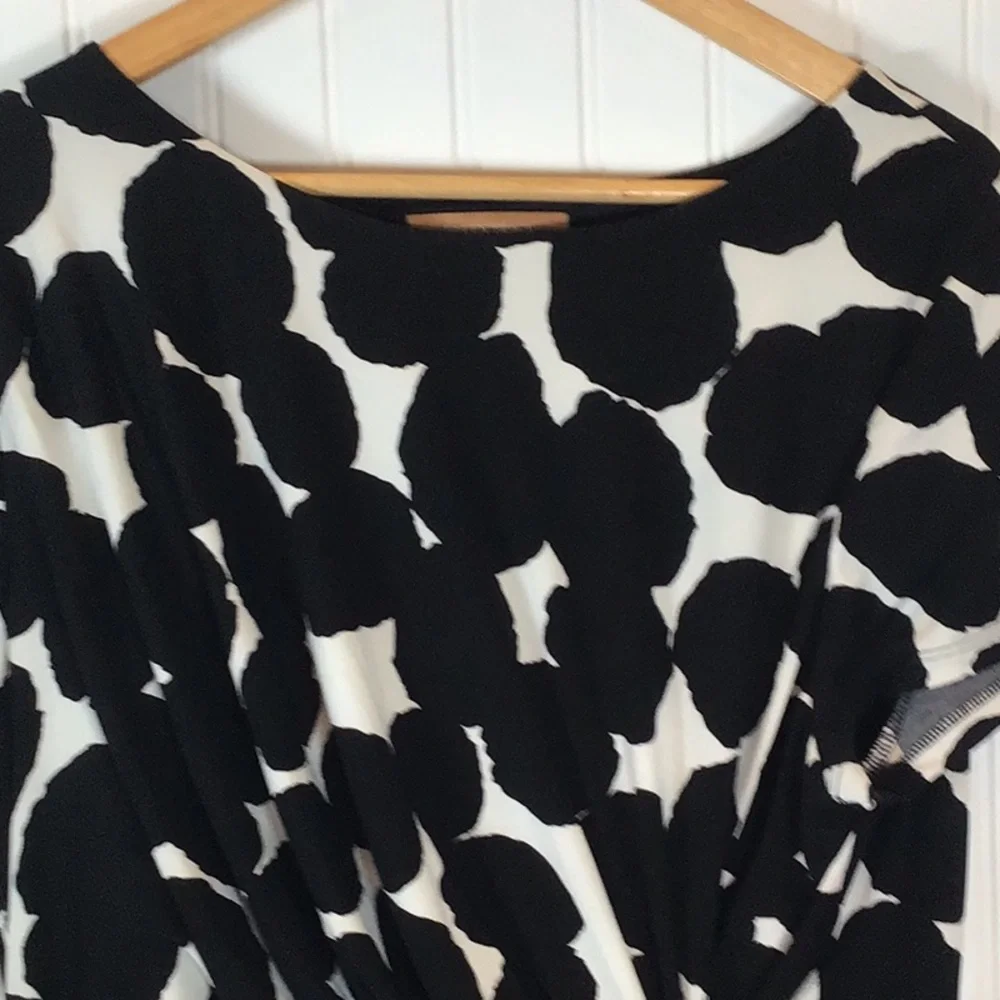 ๐ Ellen Tracy | Black/White Twist Front Jersey Dress Size XL - Picture 7 of 12